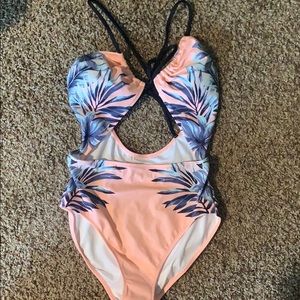 VS Pink Cut Out One Piece Size Medium